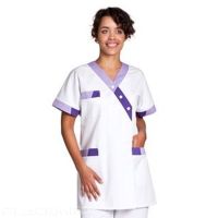 TIMBI Women's Tunic - Modern Bicolor Style - White & Purple