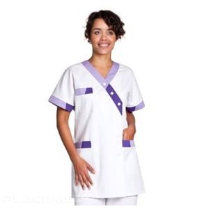 TIMBI Women's Tunic - Modern Bicolor Style - White & Purple