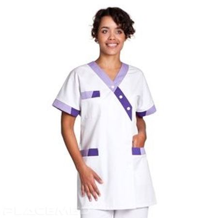 Tunique femme TIMBI Couleur blanc et violet - T 2