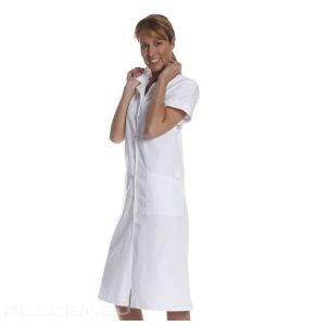 Blouse Femme Briki Sergé - Col Tailleur et Manches Kimono Courtes - Confort et Style pour Professionnels