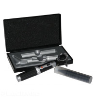 Black Fiber Optic Otoscope with LED and Accessories