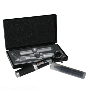 Black Fiber Optic Otoscope with LED and Accessories