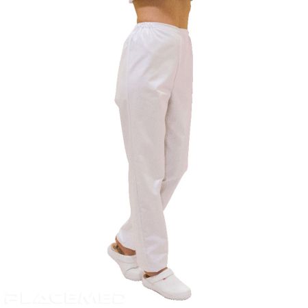 Pantalon Médical Patsy pour Femme Blanc, Élastiqué - Assorti aux Tuniques Diana - T 40/42