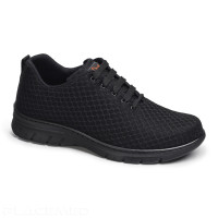 Healthcare Staff Shoes - Seamless Black Lace-up Model - Sizes 35 to 46