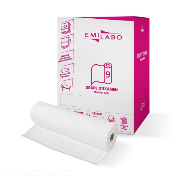 Emilabo White Embossed Exam Paper 2 Ply 50x35 cm - Pack of 9 Rolls