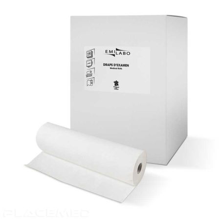 Lot de 12 Rouleaux - Drap Examen Emilabo Lisse 50x35cm - 2 Plis 135 Fts Recyclé