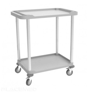Versatile Trolley 2 Trays in Aluminum and ABS - 814 x 450 x 970 mm