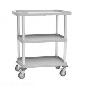 Versatile Medical Trolley 814 x 450 x 1040 mm - 3 ABS Trays