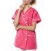 TIMME Pink Tunic for Women with White Trim - Sizes 0 to 6 V 3481