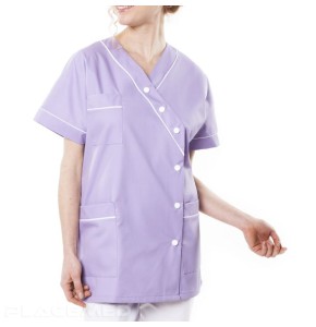 Medical Tunic for Women - TIMME Lilac with White Trim - Sizes 0 to 6