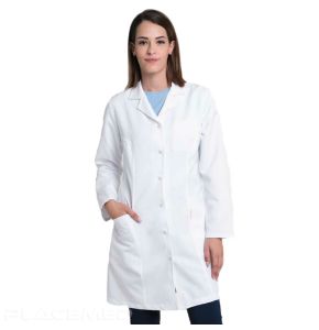 White Women's Coat - Long Sleeves - ARLES BASICS Model