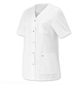 White Medical Tunic for Women - BP - 65% Polyester, 35% Cotton