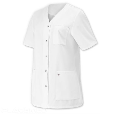 Tunique Médicale Blanche pour Femme - BP -  65% Polyester, 35% Coton