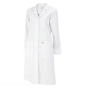 Women's white coat BP 100% cotton with cinching band at the back