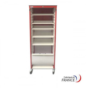 Mobile Medical Cabinet with Curtain and 18 Slides