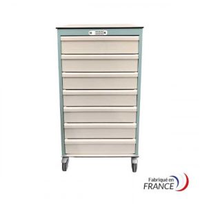 Armoire Médicale Mobile pour Tiroirs Jointifs - 14 Glissières