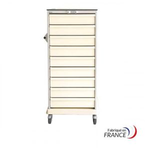 Armoire Médicale Modulaire Mobile pour Tiroirs Jointifs - 18 Glissières