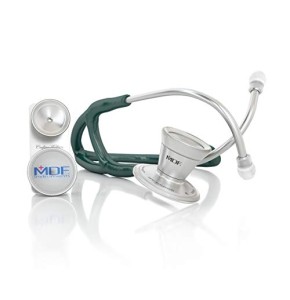 MDF Instruments ProCardial Stethoscope - Cardiology - Stainless Steel - Dual Head - Adult and Pediatric - Dark Green (MDF797DD13)