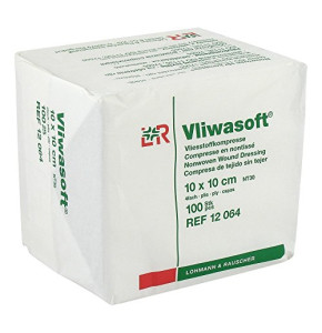 vliwa Soft 12064 Associations, non stériles, 4 couches 10 cm x 10 cm (Lot de 100)
