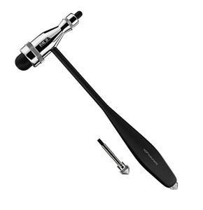 MDF Instruments - Tromner - Reflex Hammer with Integrated Brush and Lightweight HDP Handle - Black (MDF555P-11)