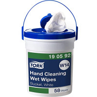 Tork Hand Cleaning Wipes Bucket - 1 x 58 Wet Wipes - White