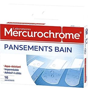 Mercurochrome - Pansements Bain Aqua-Résistant - La Boîte de 16