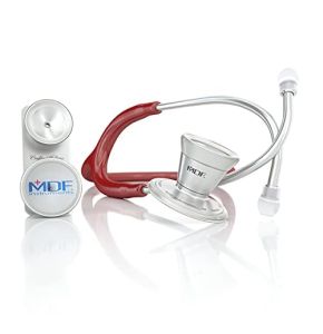 MDF ProCardial Stéthoscope de Cardiologie - Acier Inoxydable - Pavillon Double Et Interchangeable Pour Adultes Et Enfants - Bordeaux