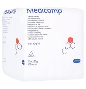 Medicomp Lot de 100 Compresses Non Stériles 10 x 10 cm