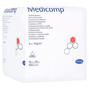 Medicomp Lot de 100 Compresses Non Stériles 10 x 10 cm