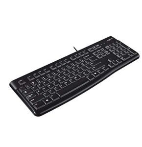 Logitech K120 Clavier filaire Business Windows, Plug-and-Play USB, Touches Silencieuses Ultra-Plates, Taille Standard, Étanche, Barre d’Espacement Incurvée