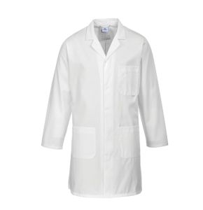 Portwest Standard Coat For Men, Color: White, Size: L, 2852WHRL