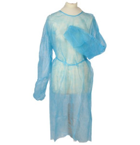 Tga-Med - Lot de 10 blouses jetables en non-tissé, Bleu, env.  120 x 155 cm, haute qualité