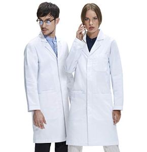 Dr. James Premium Blouse de laboratoire unisexe pour hommes et femmes, poches pour téléphone et tablette, coupe classique, fermeture à pression ...