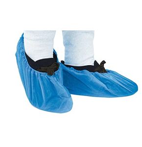 Pack of 100 Solid Disposable Polyethylene Shoe Covers 3.5g Quality Tiga-Med