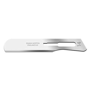 100 lames de scalpel stériles en acier au carbone Swann Morton No.14 Dermaplaning Tools