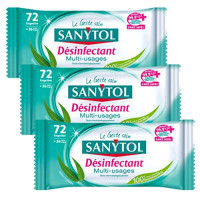 Sanytol Multi-Purpose Disinfectant Wipes x 72 - Pack of 3