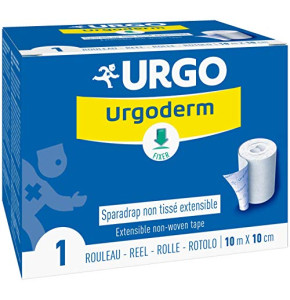 Urgo - Sparadrap avec papier protecteur - Fixation pansements/dispositifs - Extensible non tissé - 10m x 10cm