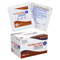 Dynarex Povidone-Iodine Prep Pads - 10% Povidone Iodine Saturated - Size M