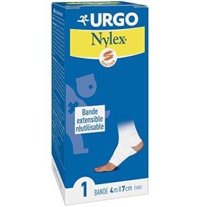 Urgo - Bande Extensible - Fixation Pansements / Maintien des articulations - Réutilisable - 4 m x 7 cm