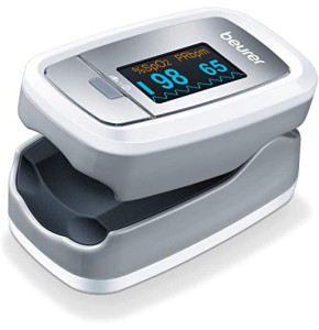 Beurer PO 30 - Oxymètre de pouls digital pour la mesure de la saturation en oxygène dans le sang et le pouls, 61 x 36 x 32 mm, 57 gr, blanc et ar...