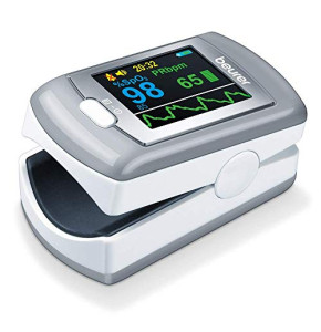 Beuer PO 80 Oxymètre de pouls, mesure de la saturation en oxygène (SpO₂) et de la fréquence cardiaque (pouls), enregistrement continu 24h, log...