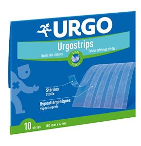 Urgo - Strips - Bandelettes stérilisées prédécoupées - Support non tissé adhésif - 10 unités