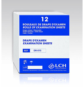 LCH – Draps d’Examen – Résistants – Absorption Optimale – Pré-Découpés tous les 38 cm – Largeur 50 cm – Livraison par Rouleaux de 12