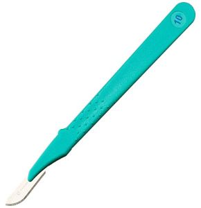 Gima - Bistouris en Acier Inoxydable, Manche en ABS, Stérile et Jetable, Premium, Protège-Lame de Sécurité, Taille n°10, 10 Scalpels Emballés Individuellement