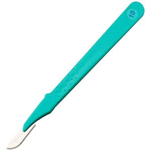 Gima - Stainless Steel Disposable Scalpels, ABS Handle, Sterile, Premium, Safety Blade Cover, Size no. 10, 10 Individually Packed Scalpels