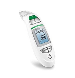 medisana TM 750 thermomètre médical numérique 6 en 1 thermomètre auriculaire pour bébés, enfants et adultes, thermomètre frontal avec alarme visuelle de fièvre, fonction mémoire et mesure de liquides