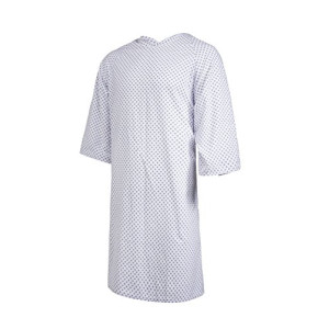 Clinotest - Chemise de nuit pour patient/chemise d'hôpital/chemise de patient/chemise de soins - Taille unique - Couleur bleu étoilé