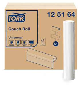 Tork 125164 Drap d'examen Universal - Blanc - 1 pli - Compatible avec le système C1 - 38 x 59 cm - 8 x 50,16 m