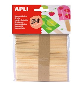 APLI 13063 - Pack of 50 Natural Wooden Sticks for Crafts and Artwork