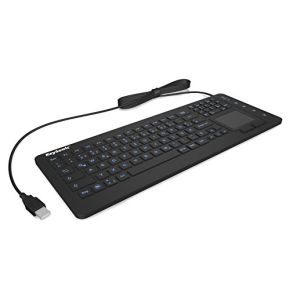 KeySonic Clavier industriel, USB filaire avec pavé tactile, étanche, anti-poussière (IP68), en silicone, KSK-6231 INEL (CH)